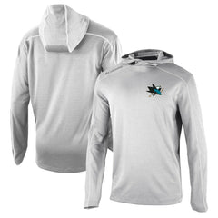 San Jose Sharks Columbia Omni-Wick Shotgun Long Sleeve Hoodie T-Shirt - Gray | NHL Clearance