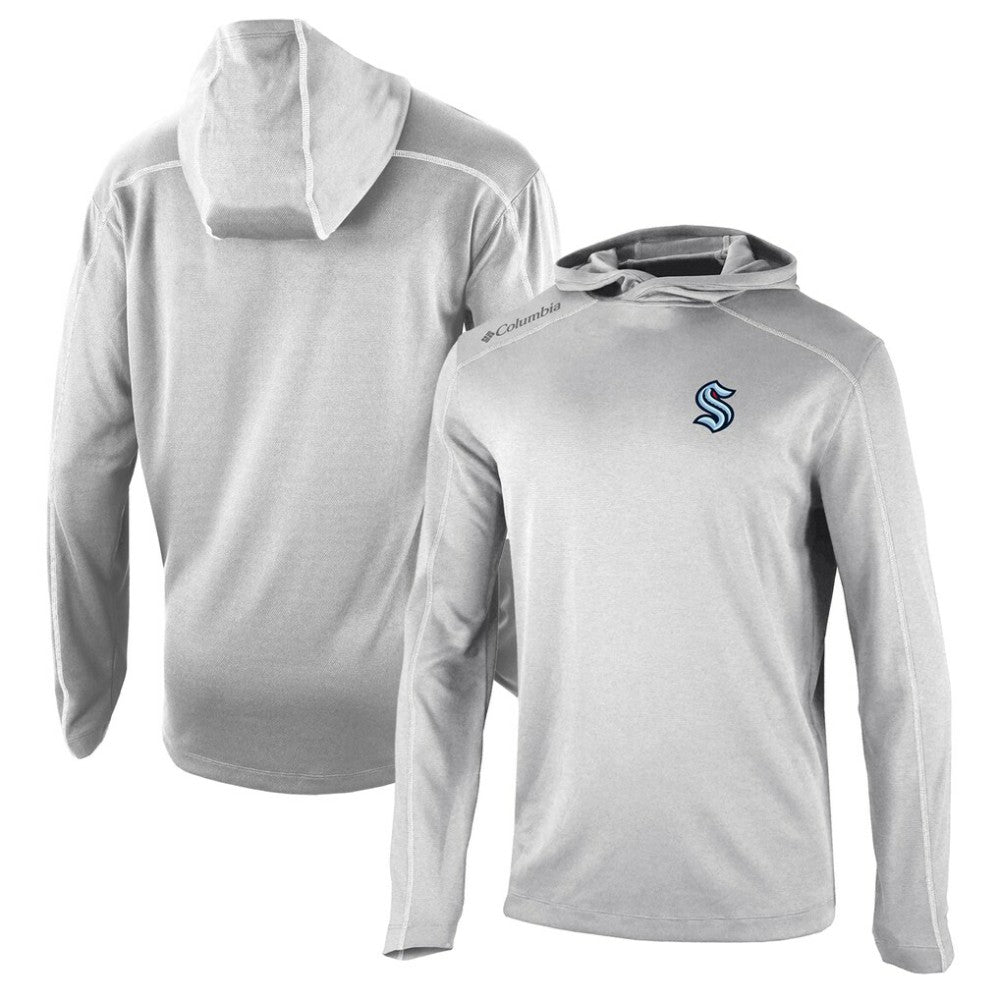 Seattle Kraken Columbia Omni-Wick Shotgun Long Sleeve Hoodie T-Shirt - Gray | NHL Clearance