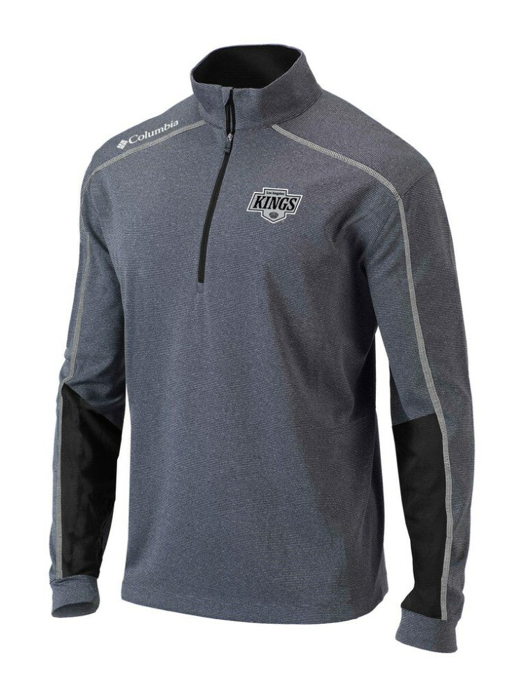 Los Angeles Kings Columbia Omni-Wick Shotgun 2.0 Quarter-Zip Pullover Top - Gray/Black | NHL Lifestyle