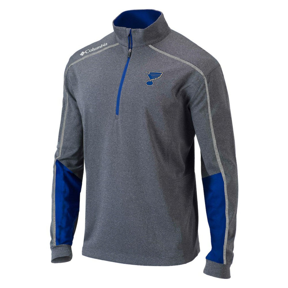 St. Louis Blues Columbia Omni-Wick Shotgun 2.0 Quarter-Zip Pullover Top - Gray/Blue | NHL near me