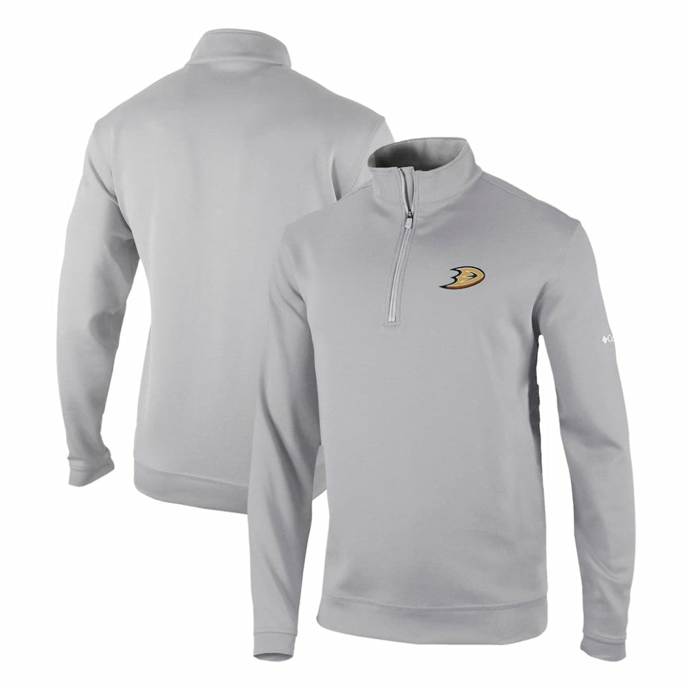 Anaheim Ducks Columbia Omni-Wick Wickhams Hills Half-Zip Pullover Top - Gray | NHL Lifestyle