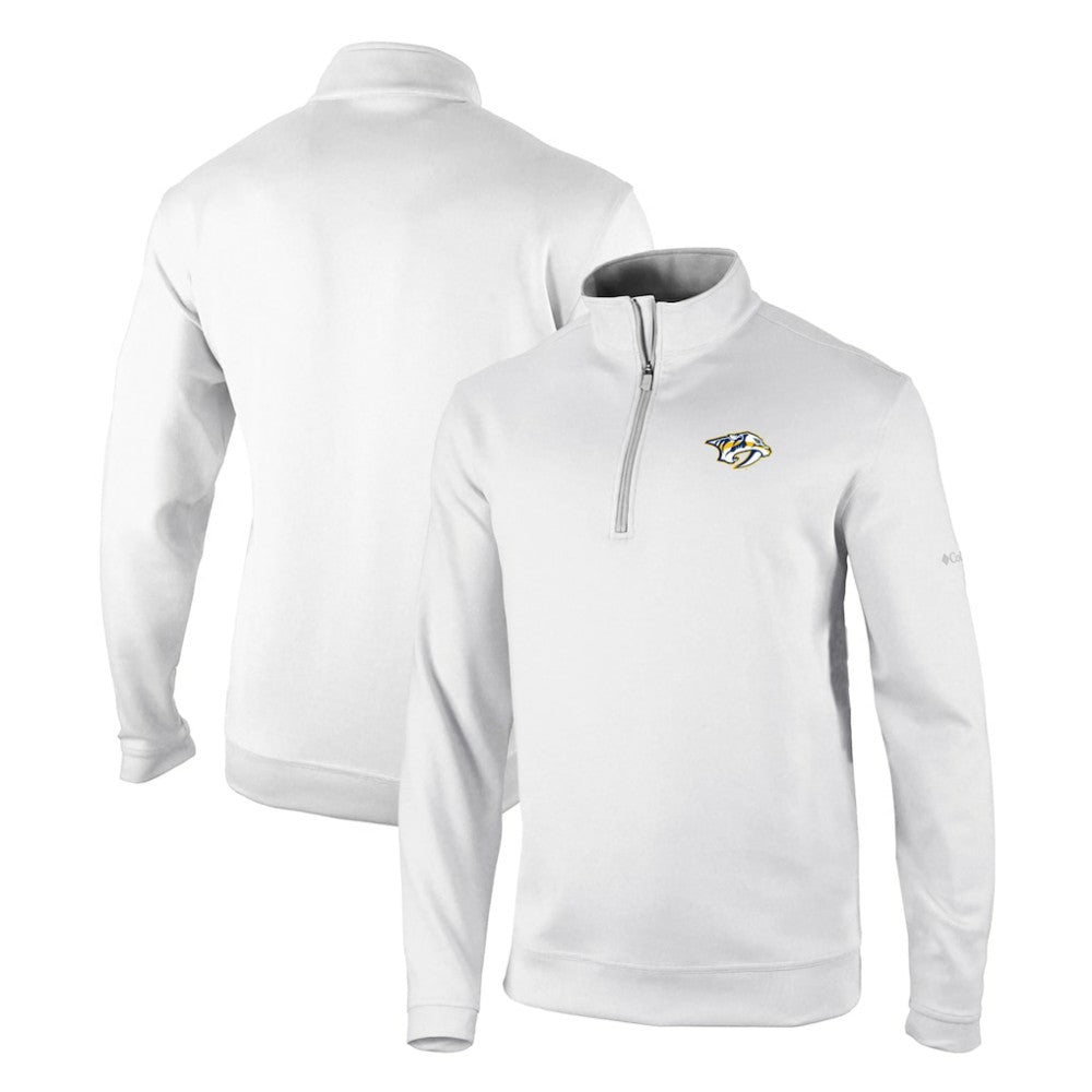Nashville Predators Columbia Omni-Wick Wickhams Hills Half-Zip Pullover Top - White | NHL Clearance