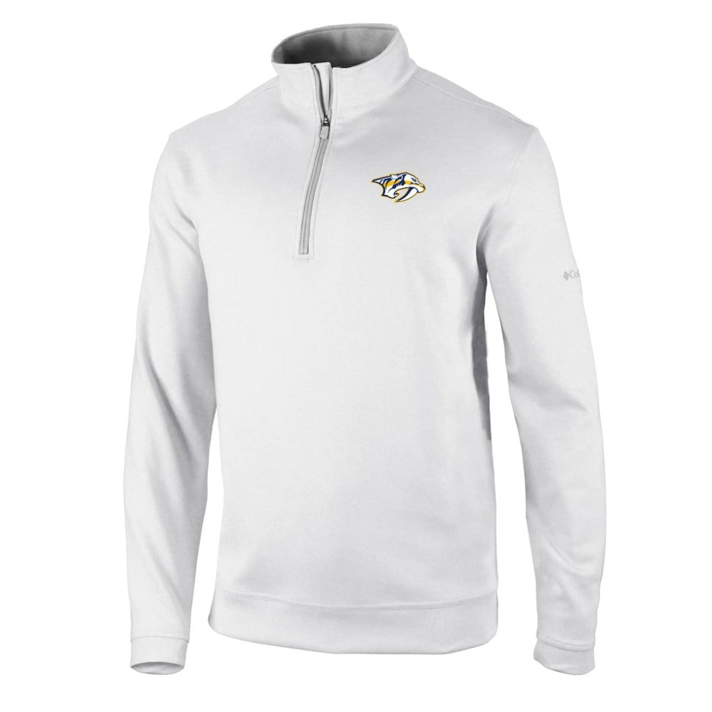 Nashville Predators Columbia Omni-Wick Wickhams Hills Half-Zip Pullover Top - White | NHL Clearance