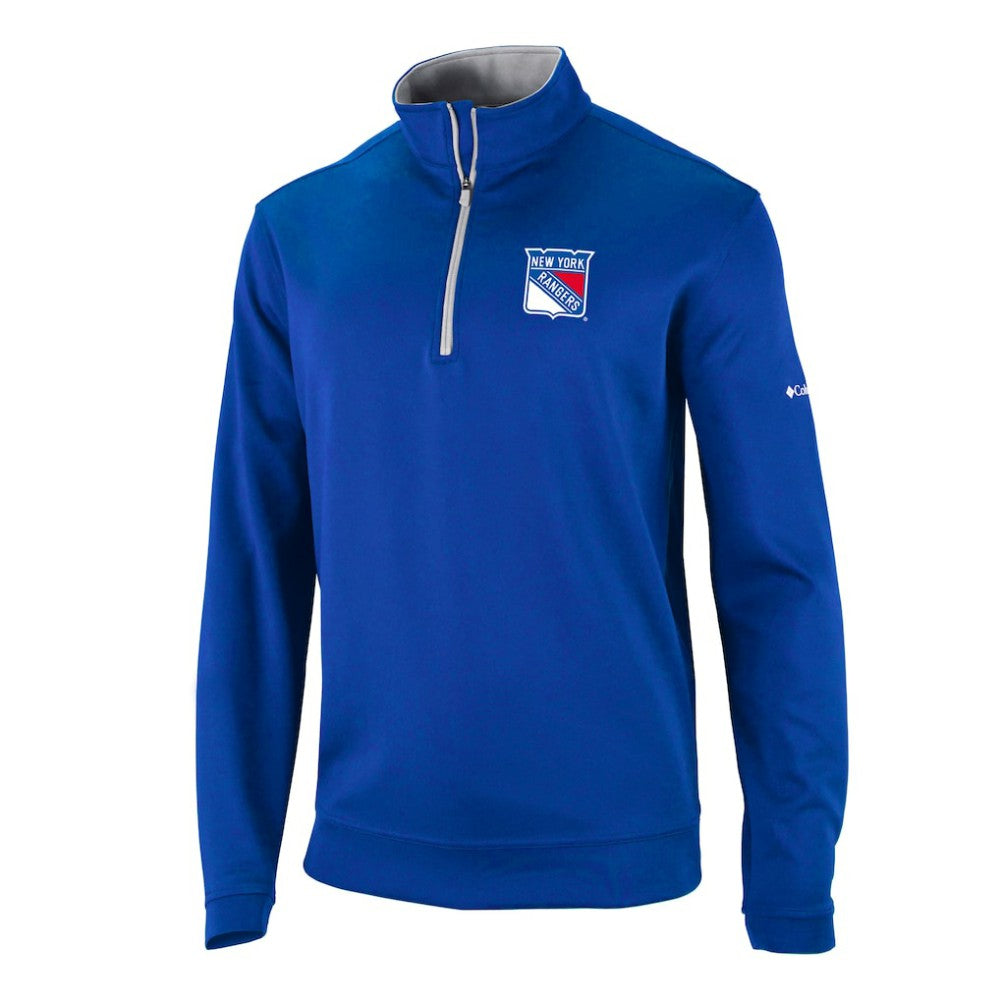 New York Rangers Columbia Omni-Wick Wickhams Hills Half-Zip Pullover Top - Blue | NHL Clearance
