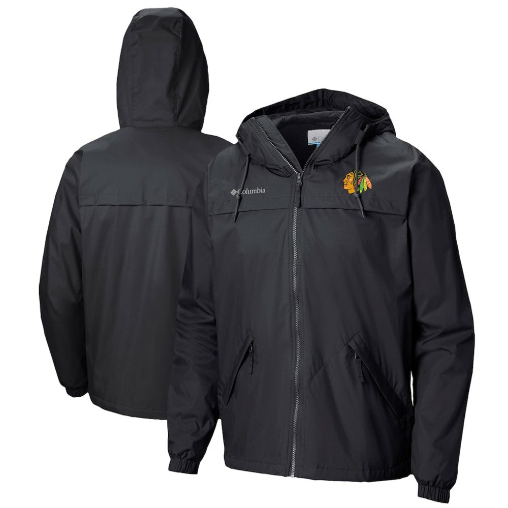 Chicago Blackhawks Columbia Oroville Creek Lightweight Full-Zip Windbreaker Jacket - Black | NHL near me