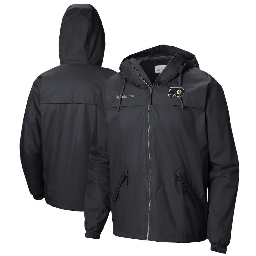 Philadelphia Flyers Columbia Oroville Creek Lightweight Full-Zip Windbreaker Jacket - Black | NHL Lifestyle