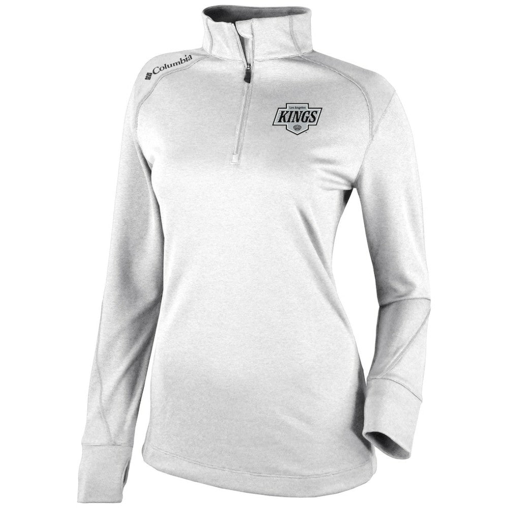 Los Angeles Kings Columbia Women's Omni-Wick Shotgun 2.0 Quarter-Zip Pullover Top - White | NHL Lifestyle