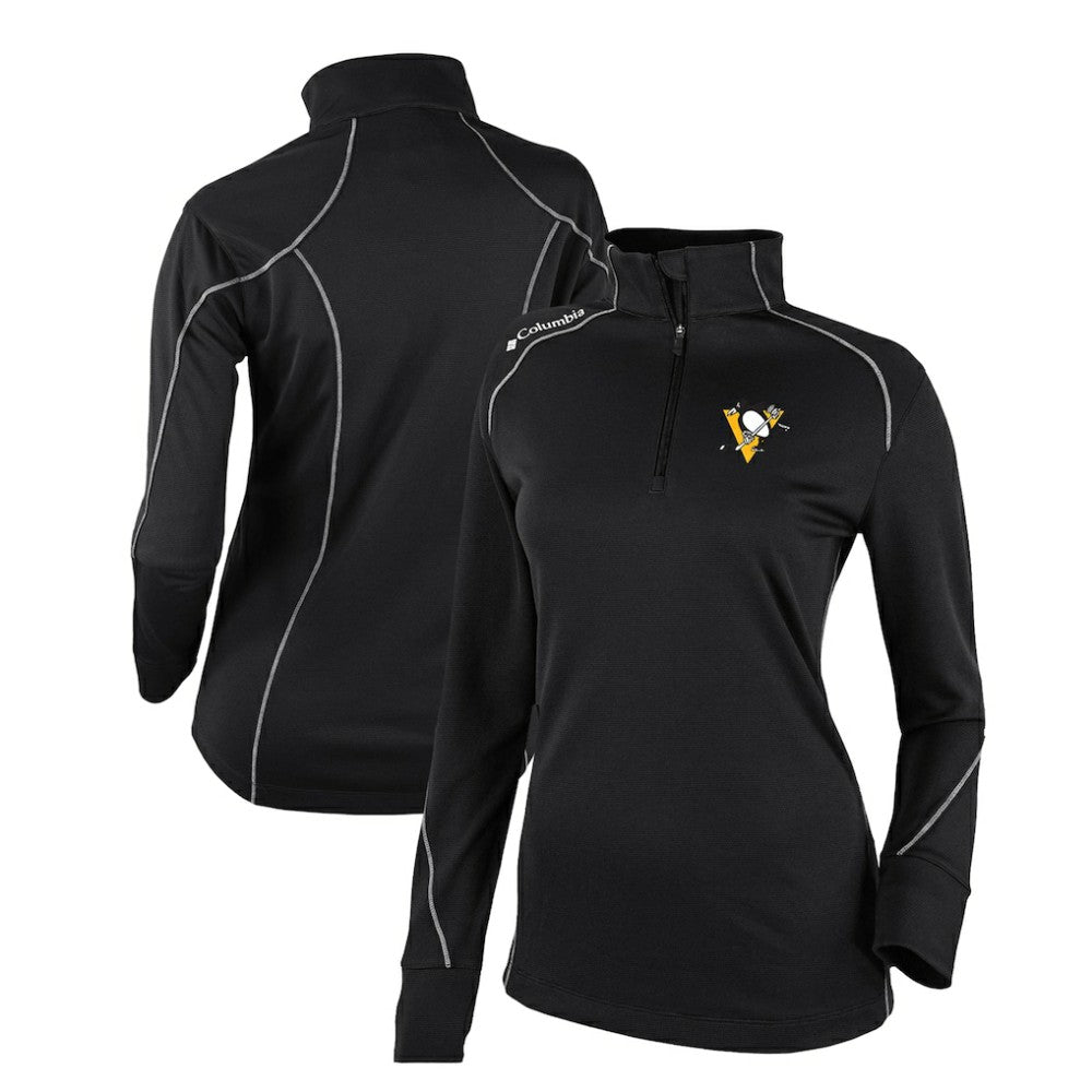 Pittsburgh Penguins Columbia Women's Omni-Wick Shotgun 2.0 Quarter-Zip Pullover Top - Black | NHL Lifestyle