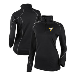 Pittsburgh Penguins Columbia Women's Omni-Wick Shotgun 2.0 Quarter-Zip Pullover Top - Black | NHL Lifestyle