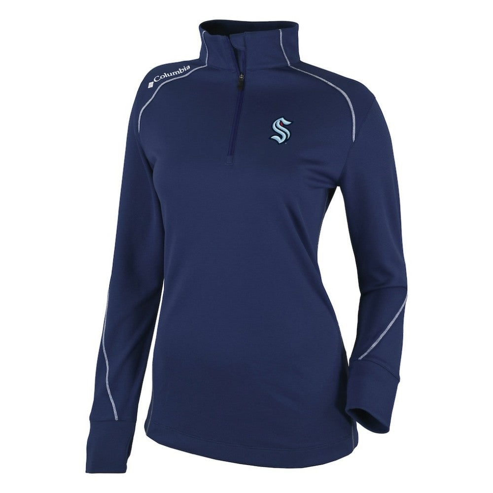 Seattle Kraken Columbia Women's Omni-Wick Shotgun 2.0 Quarter-Zip Pullover Top - Navy | NHL Clearance