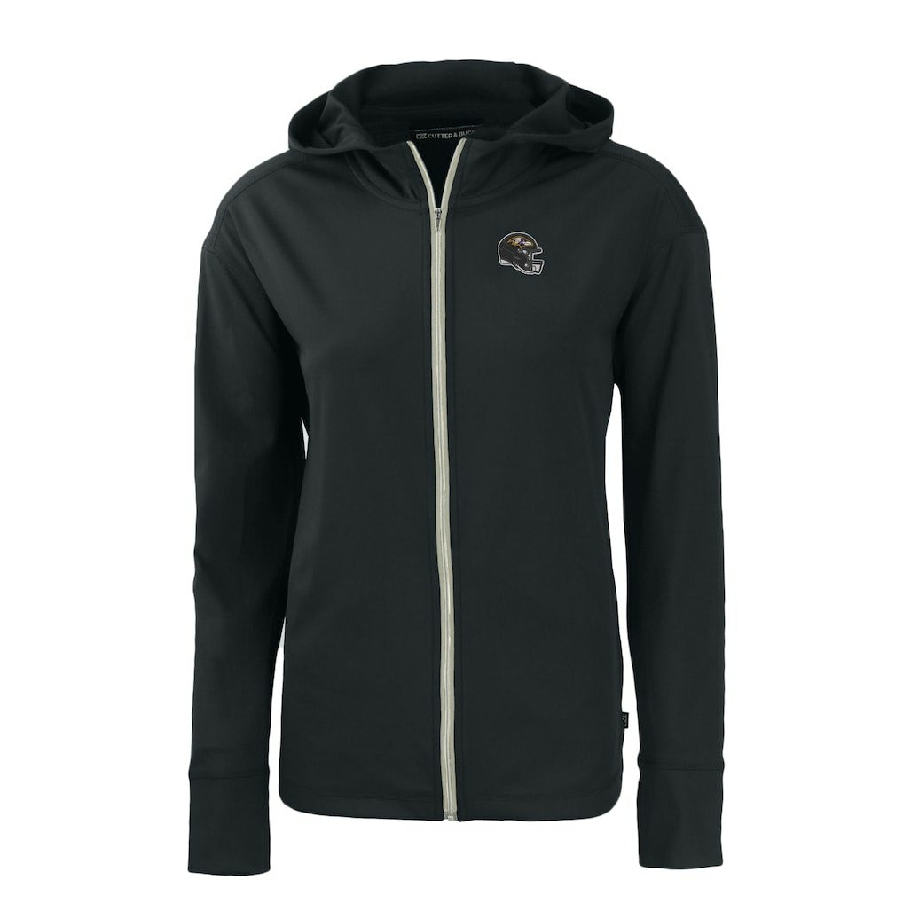 Baltimore Ravens Cutter & Buck Women's Helmet Daybreak Eco Recycled Full-Zip Hoodie - Black - NFL