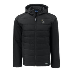 Jacksonville Jaguars Cutter & Buck Helmet Evoke Hybrid Eco Softshell Recycled Full-Zip Hoodie Jacket - Black - NFL