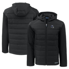 New York Giants Cutter & Buck Helmet Evoke Hybrid Eco Softshell Recycled Full-Zip Hoodie Jacket - Black - NFL