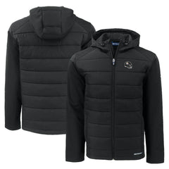 Pittsburgh Steelers Cutter & Buck Helmet Evoke Hybrid Eco Softshell Recycled Full-Zip Hoodie Jacket - Black - NFL
