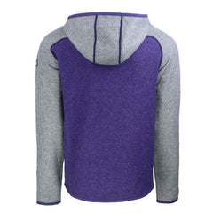 Baltimore Ravens Cutter & Buck Helmet Mainsail Sweater-Knit Full-Zip Hoodie - Heather Purple/Heather Gray - NFL