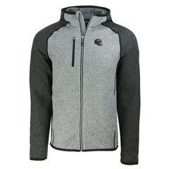 Baltimore Ravens Cutter & Buck Helmet Mainsail Sweater-Knit Full-Zip Hoodie - Heather Gray/Heather Charcoal - NFL