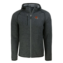 Cincinnati Bengals Cutter & Buck Helmet Mainsail Sweater-Knit Full-Zip Hoodie - Heather Charcoal - NFL