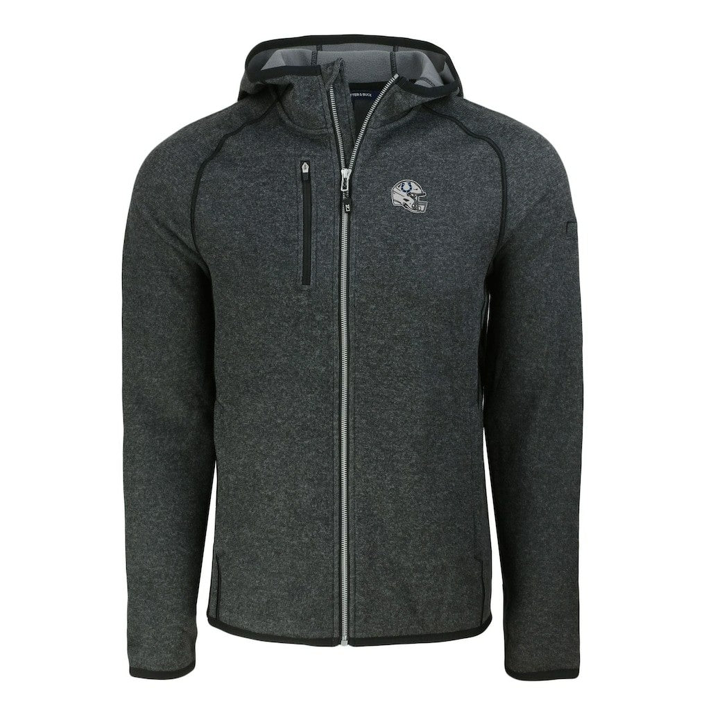 Indianapolis Colts Cutter & Buck Helmet Mainsail Sweater-Knit Full-Zip Hoodie - Heather Charcoal - NFL