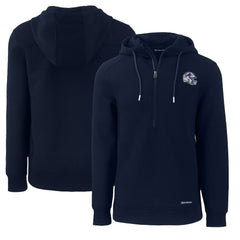 Buffalo Bills Cutter & Buck Helmet Roam Eco Half-Zip Recycled Pullover Hoodie - Navy - NFL