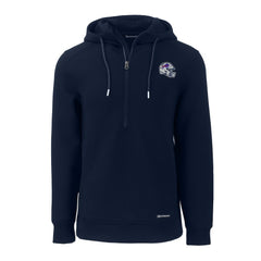 Buffalo Bills Cutter & Buck Helmet Roam Eco Half-Zip Recycled Pullover Hoodie - Navy - NFL