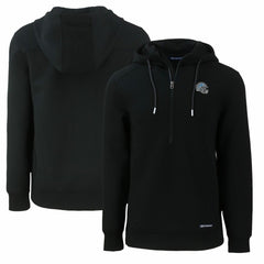 Detroit Lions Cutter & Buck Helmet Roam Eco Half-Zip Recycled Pullover Hoodie - Black - NFL