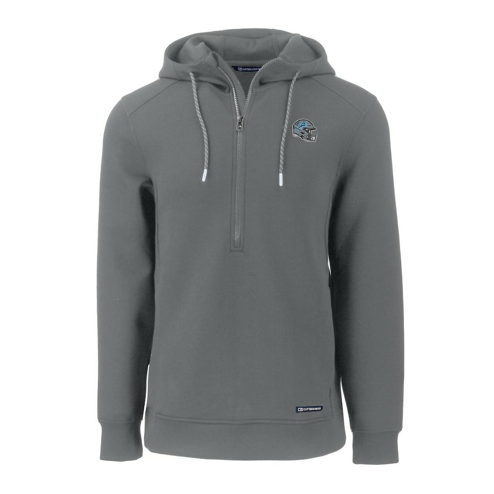 Detroit Lions Cutter & Buck Helmet Roam Eco Half-Zip Recycled Pullover Hoodie - Gray - NFL