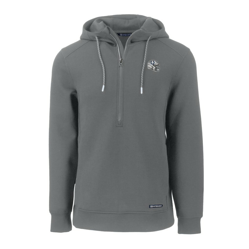 Indianapolis Colts Cutter & Buck Helmet Roam Eco Half-Zip Recycled Pullover Hoodie - Gray - NFL