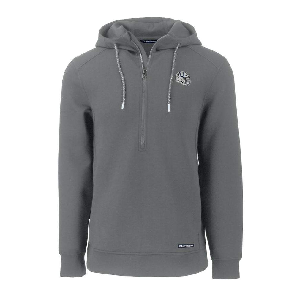 Indianapolis Colts Cutter & Buck Helmet Roam Eco Half-Zip Recycled Pullover Hoodie - Gray - NFL