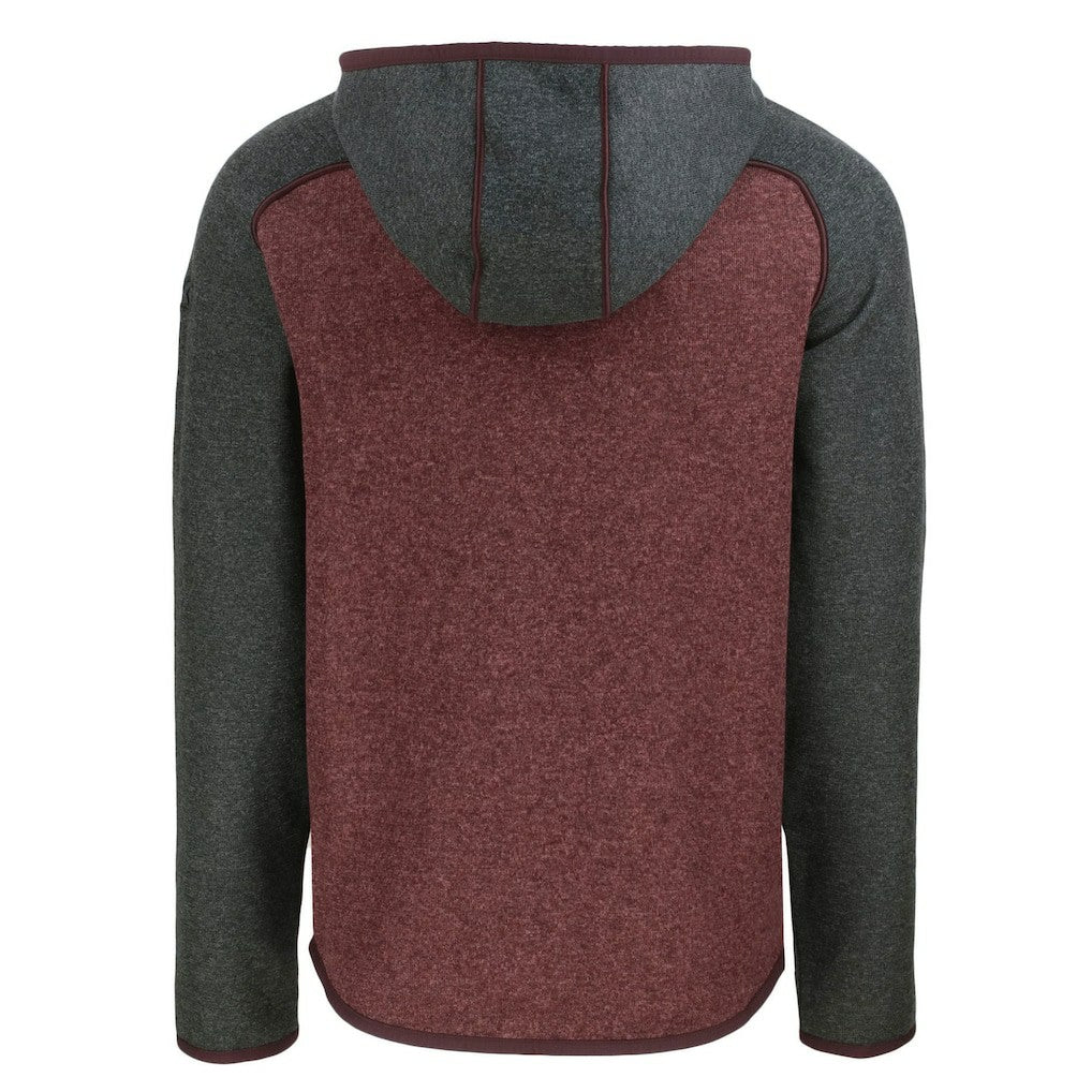 Washington Commanders Cutter & Buck Helmet Mainsail Sweater-Knit Full-Zip Hoodie - Burgundy/Heather Charcoal - NFL