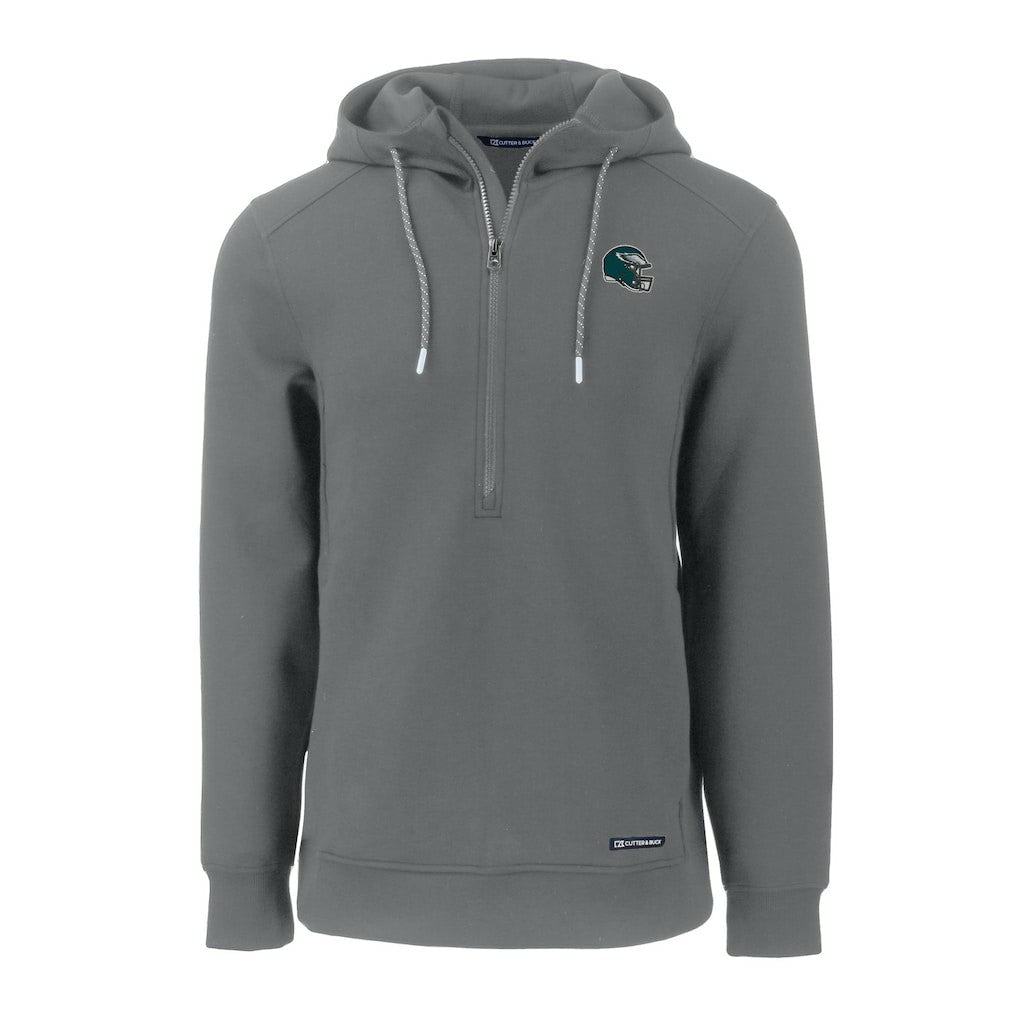 Philadelphia Eagles Cutter & Buck Helmet Roam Eco Half-Zip Recycled Pullover Hoodie - Gray - NFL