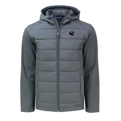 Chicago Bears Cutter & Buck Helmet Big & Tall Evoke Hybrid Eco Softshell Recycled Full-Zip Jacket - Gray - NFL