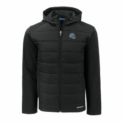 Detroit Lions Cutter & Buck Helmet Big & Tall Evoke Hybrid Eco Softshell Recycled Full-Zip Hoodie Jacket - Black - NFL