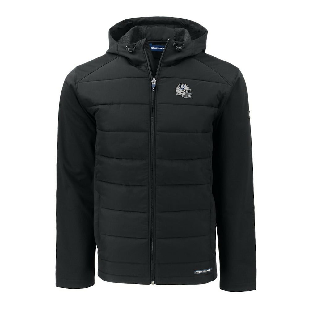 Indianapolis Colts Cutter & Buck Helmet Big & Tall Evoke Hybrid Eco Softshell Recycled Full-Zip Hoodie Jacket - Black - NFL