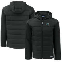 Philadelphia Eagles Cutter & Buck Helmet Big & Tall Evoke Hybrid Eco Softshell Recycled Full-Zip Jacket - Black - NFL