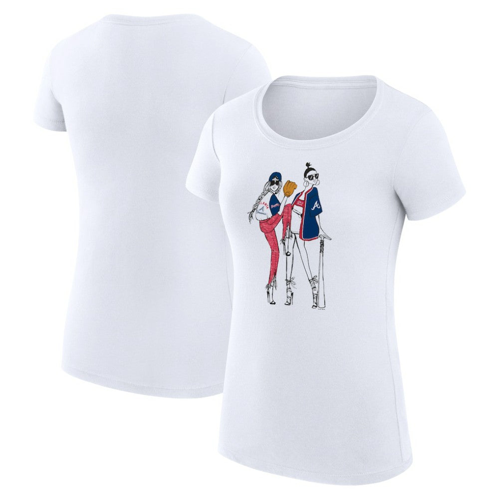 Atlanta Braves G-III 4Her by Carl Banks Women's Super-Slim Fit Lightweight Baseball Girls T-Shirt Sale