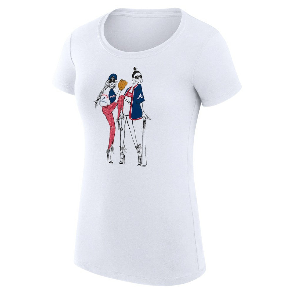 Atlanta Braves G-III 4Her by Carl Banks Women's Super-Slim Fit Lightweight Baseball Girls T-Shirt Sale