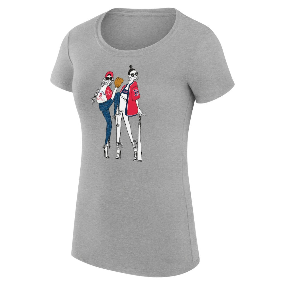 Boston Red Sox G-III 4Her by Carl Banks Women's Super-Slim Fit Lightweight Baseball Girls T-Shirt Outlet