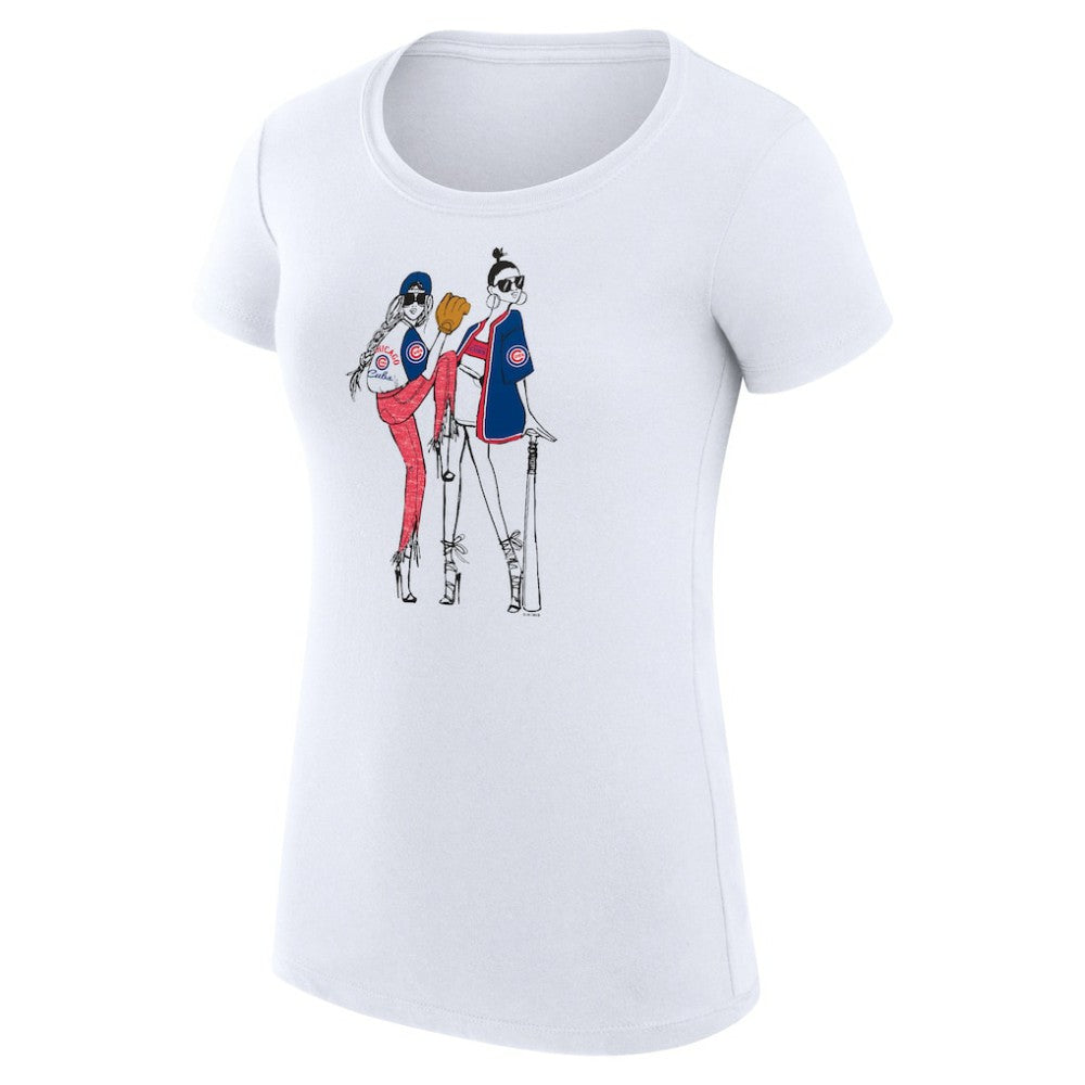 Chicago Cubs G-III 4Her by Carl Banks Women's Super-Slim Fit Lightweight Baseball Girls T-Shirt Discount