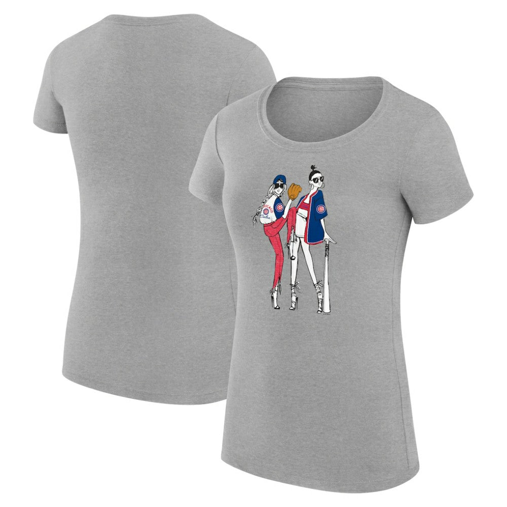 Chicago Cubs G-III 4Her by Carl Banks Women's Super-Slim Fit Lightweight Baseball Girls T-Shirt Discount