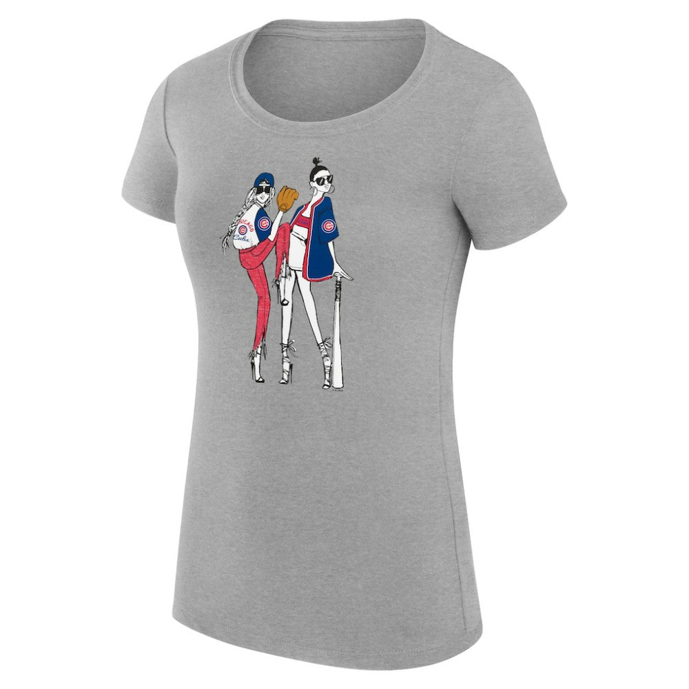 Chicago Cubs G-III 4Her by Carl Banks Women's Super-Slim Fit Lightweight Baseball Girls T-Shirt Discount