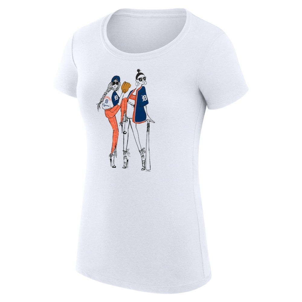 Detroit Tigers G-III 4Her by Carl Banks Women's Super-Slim Fit Lightweight Baseball Girls T-Shirt Discount