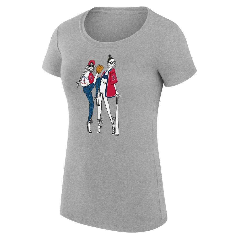 Los Angeles Angels G-III 4Her by Carl Banks Women's Super-Slim Fit Lightweight Baseball Girls T-Shirt Sale
