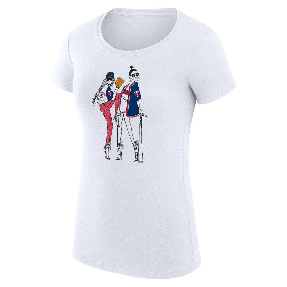 Minnesota Twins G-III 4Her by Carl Banks Women's Super-Slim Fit Lightweight Baseball Girls T-Shirt Outlet