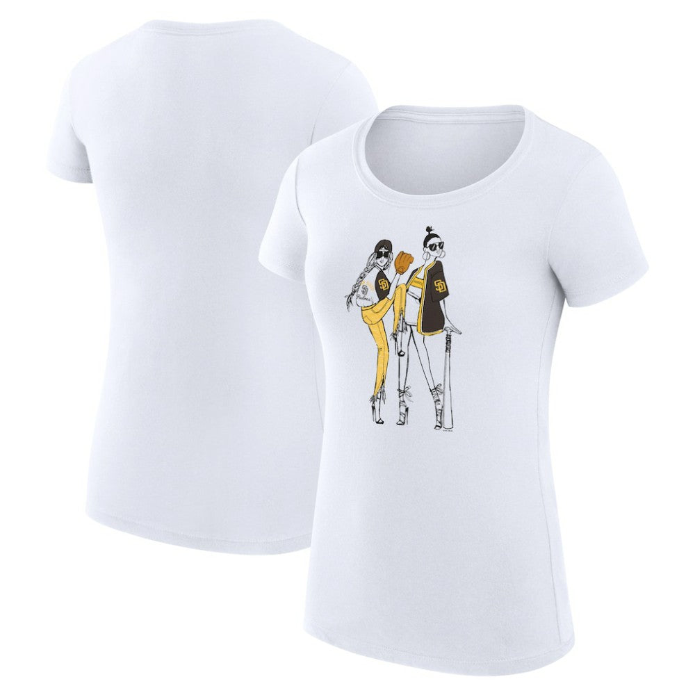 San Diego Padres G-III 4Her by Carl Banks Women's Super-Slim Fit Lightweight Baseball Girls T-Shirt Outlet
