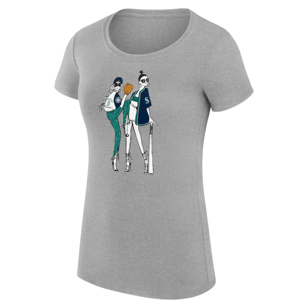 Seattle Mariners G-III 4Her by Carl Banks Women's Super-Slim Fit Lightweight Baseball Girls T-Shirt Sale