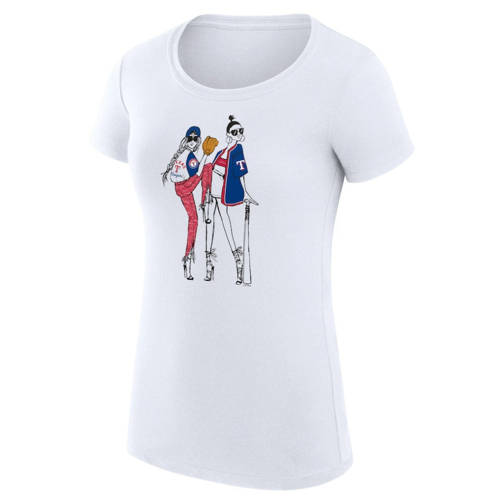 Texas Rangers G-III 4Her by Carl Banks Women's Super-Slim Fit Lightweight Baseball Girls T-Shirt Sale