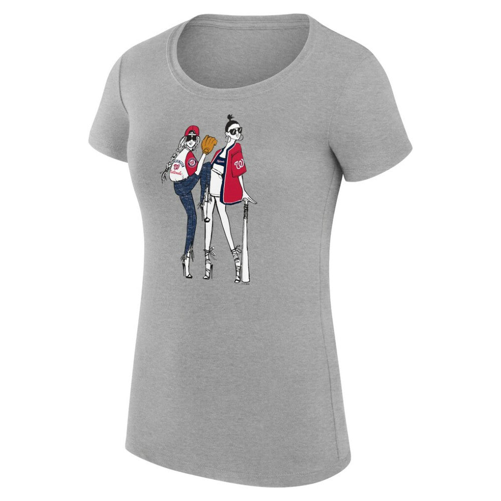 Washington Nationals G-III 4Her by Carl Banks Women's Super-Slim Fit Lightweight Baseball Girls T-Shirt Sale