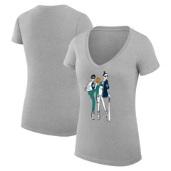 Seattle Mariners G-III 4Her by Carl Banks Women's Super-Slim Fit Lightweight Baseball V-Neck T-Shirt Discount