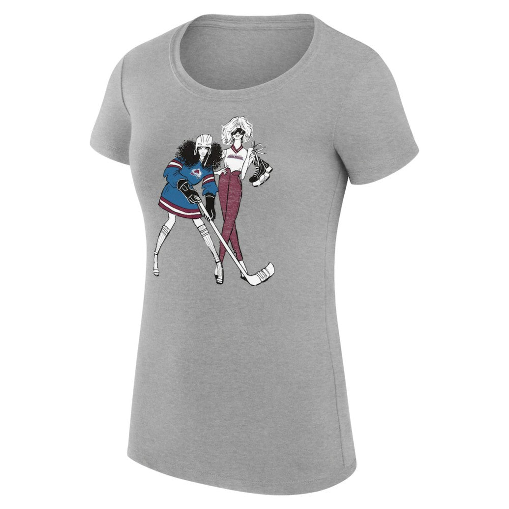 Colorado Avalanche G-III 4Her by Carl Banks Women's Super-Slim Fit Lightweight Hockey Girls T-Shirt - Heather Gray | NHL Clearance