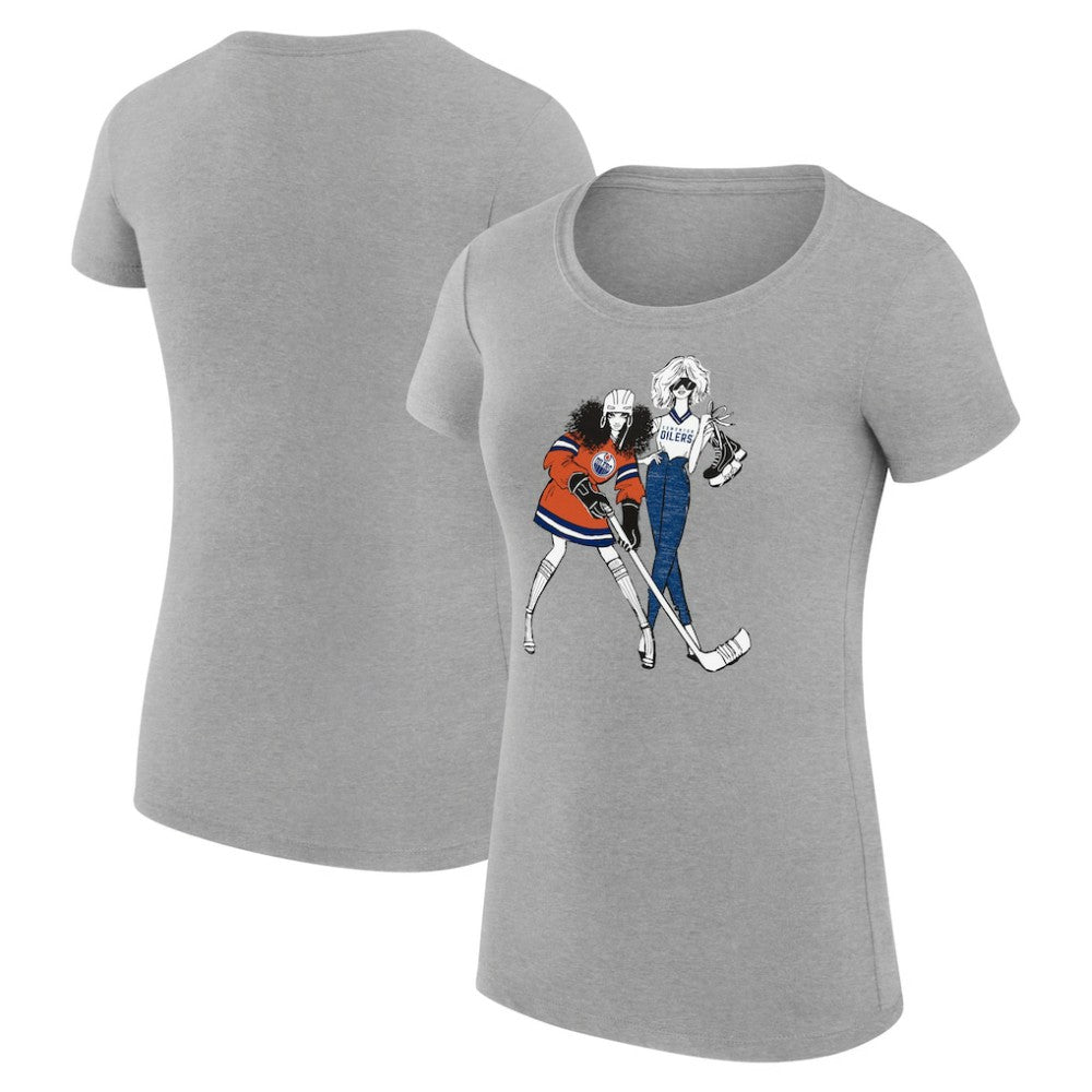 Edmonton Oilers G-III 4Her by Carl Banks Women's Super-Slim Fit Lightweight Hockey Girls T-Shirt - Heather Gray | NHL online